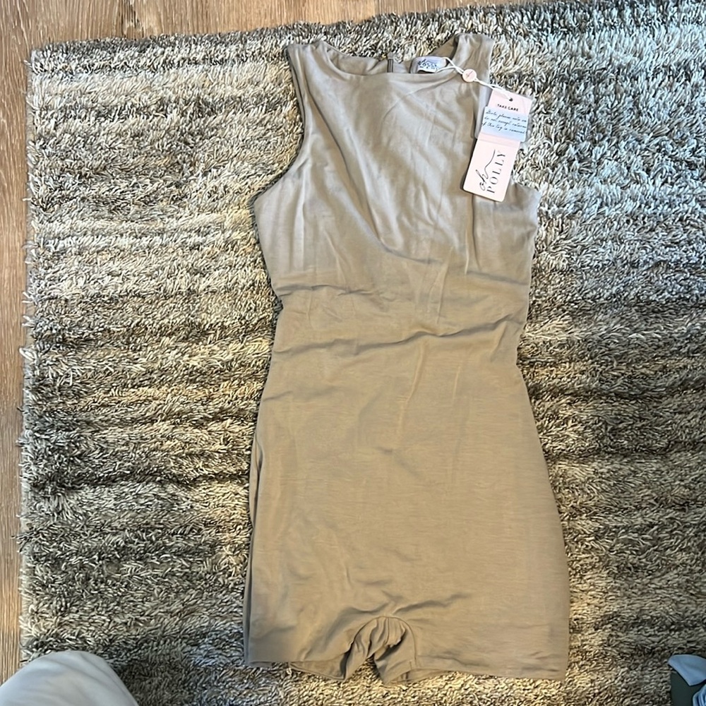 Oh polly tan high neck romper